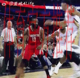 次节还剩4分钟哈登追身三分命中，取得本场首记运动战进球